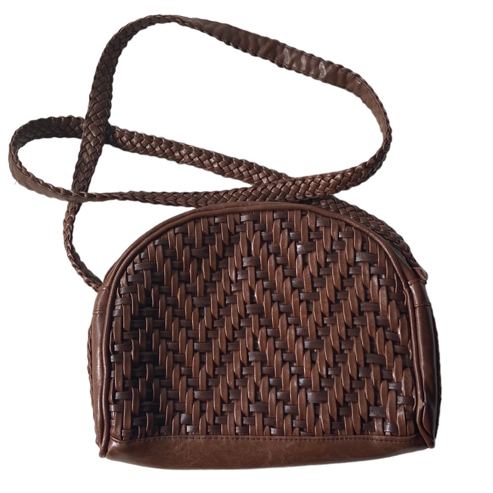 Tianni vegan leather purse with woven bag and braided strap